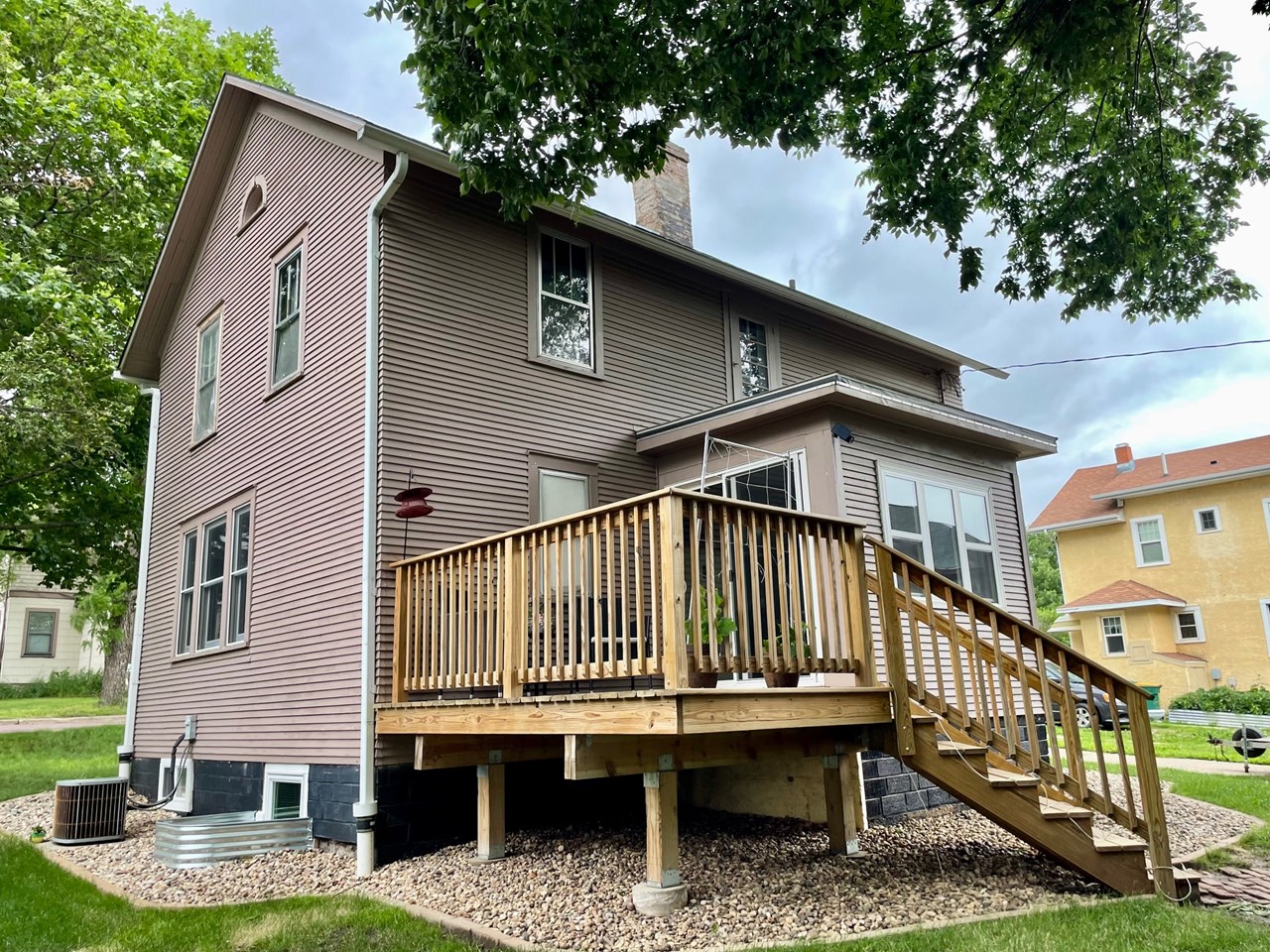 deck and back view of home